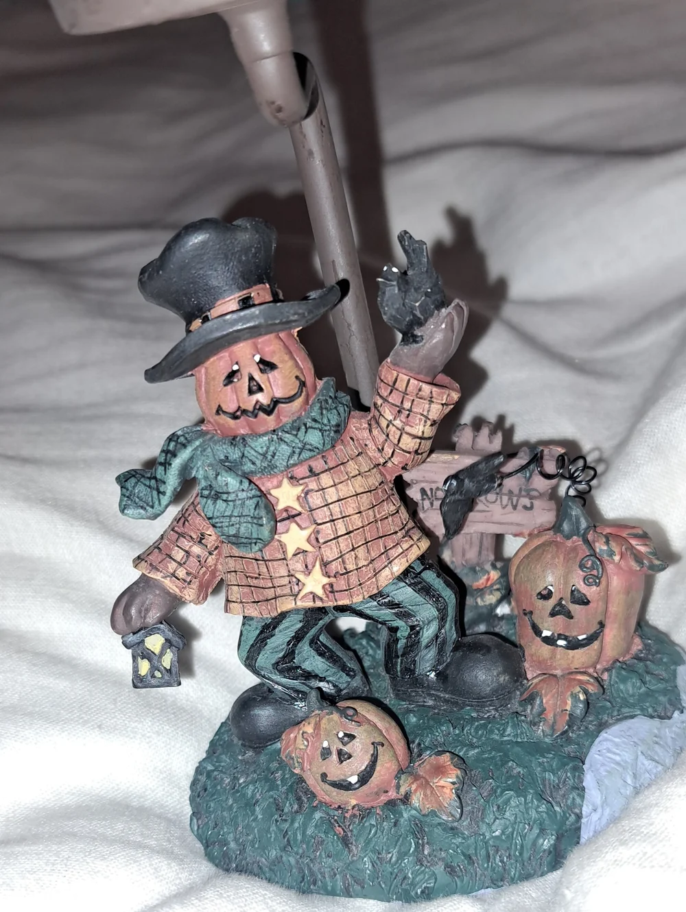 Whimsical Orange Pumpkin Scarecrow Table Lamp - Brand